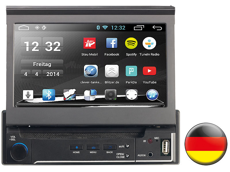 NavGear 1-DIN Android-Autoradio mit 7-Navi Deutschland (refurbished)